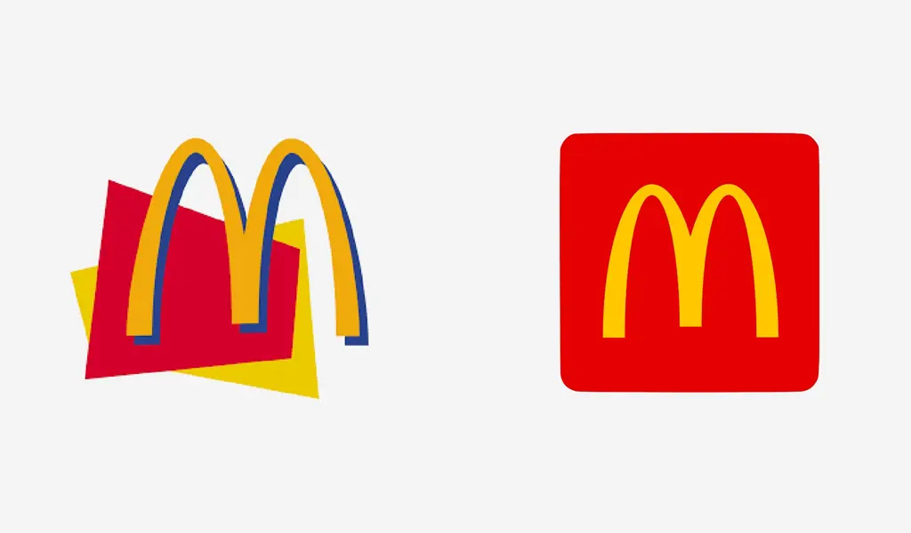 An image showing the Mcdonald's logo evolution