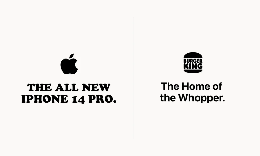Let's have a little fun and swap the Apple and Burger King fonts. The effect on their logo is dramatic.