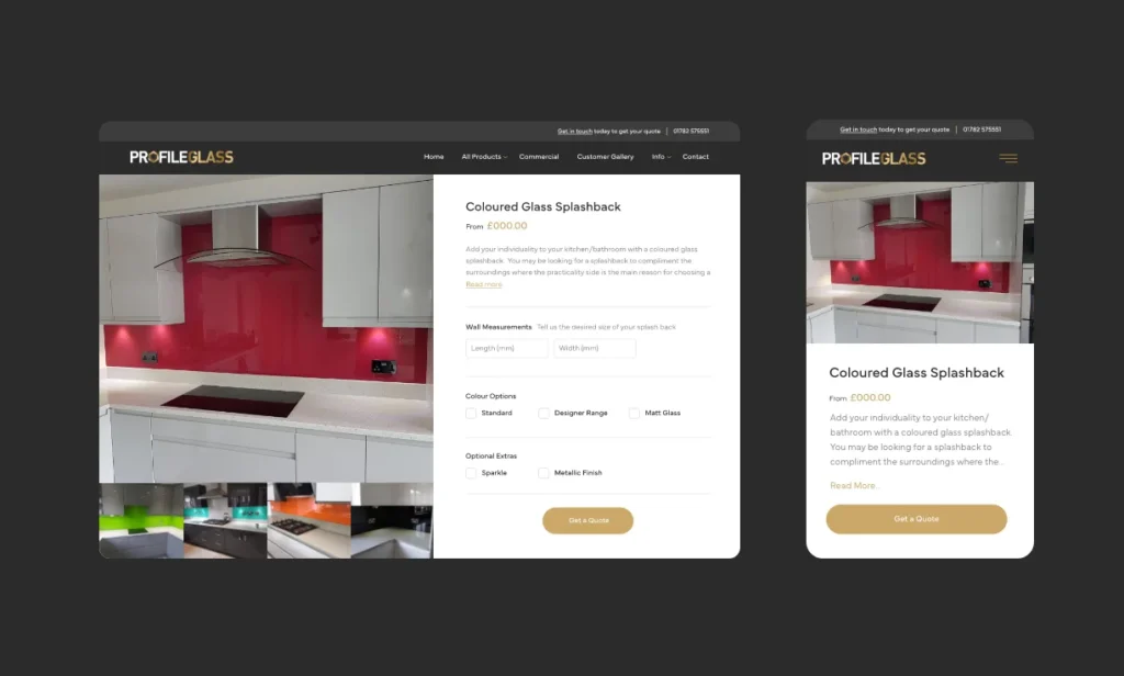 A screen shot of a responsive website designed Yellow Circle