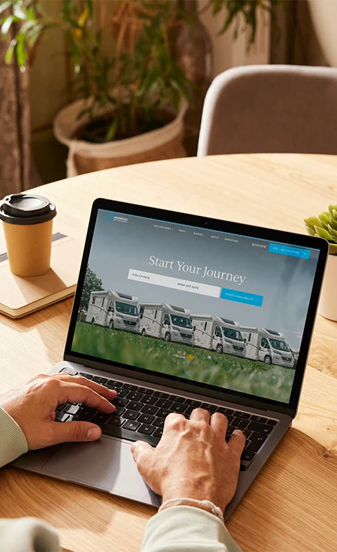 website design for a staffordshire travel business on laptop