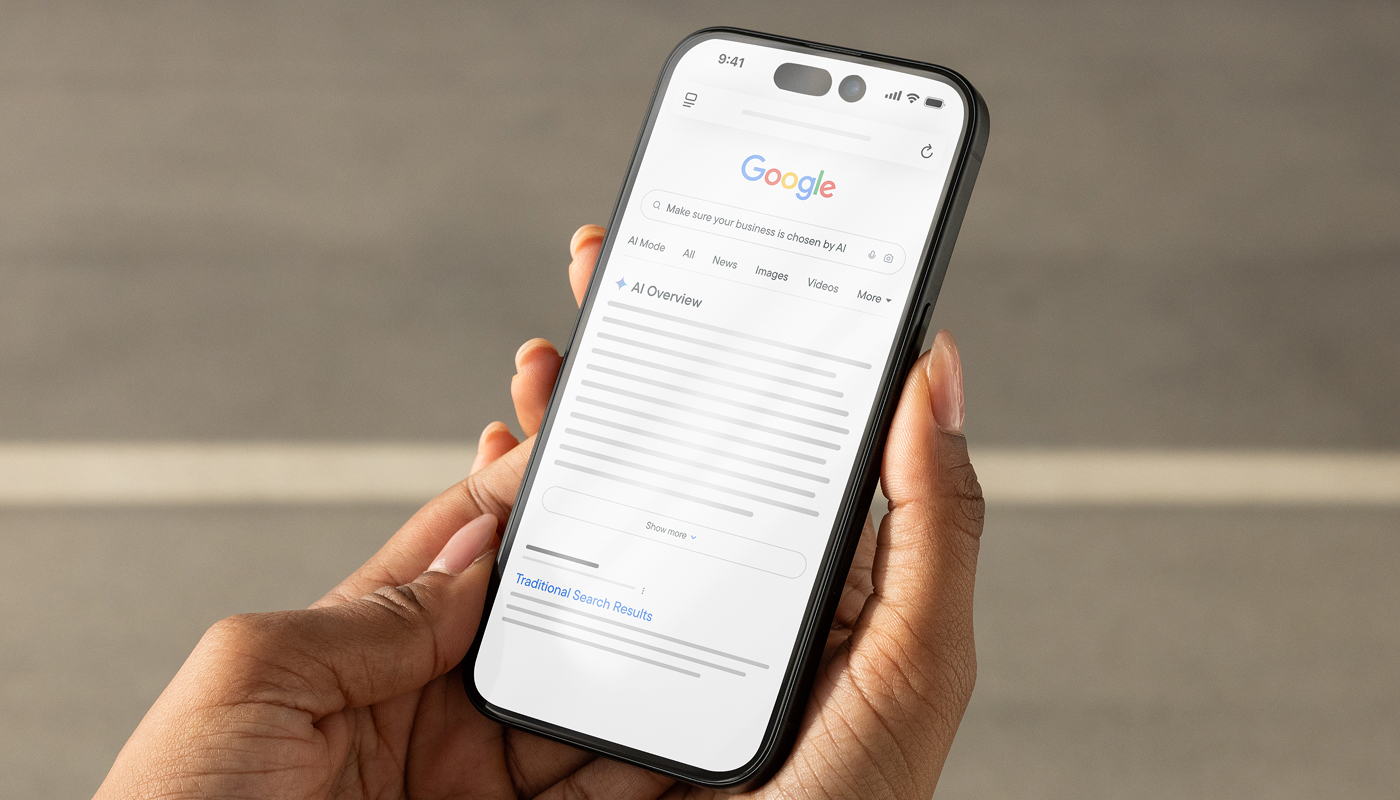 An image showing how much Google's AI overview dominates the screen when searching on Google on a mobile phone.