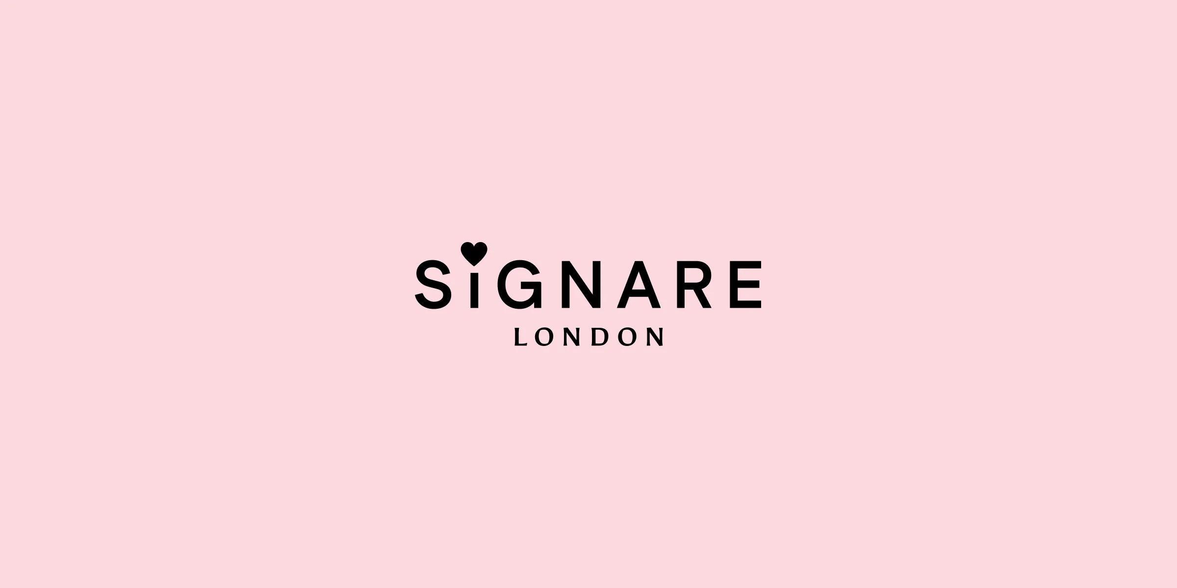 Signare London logo on pink background