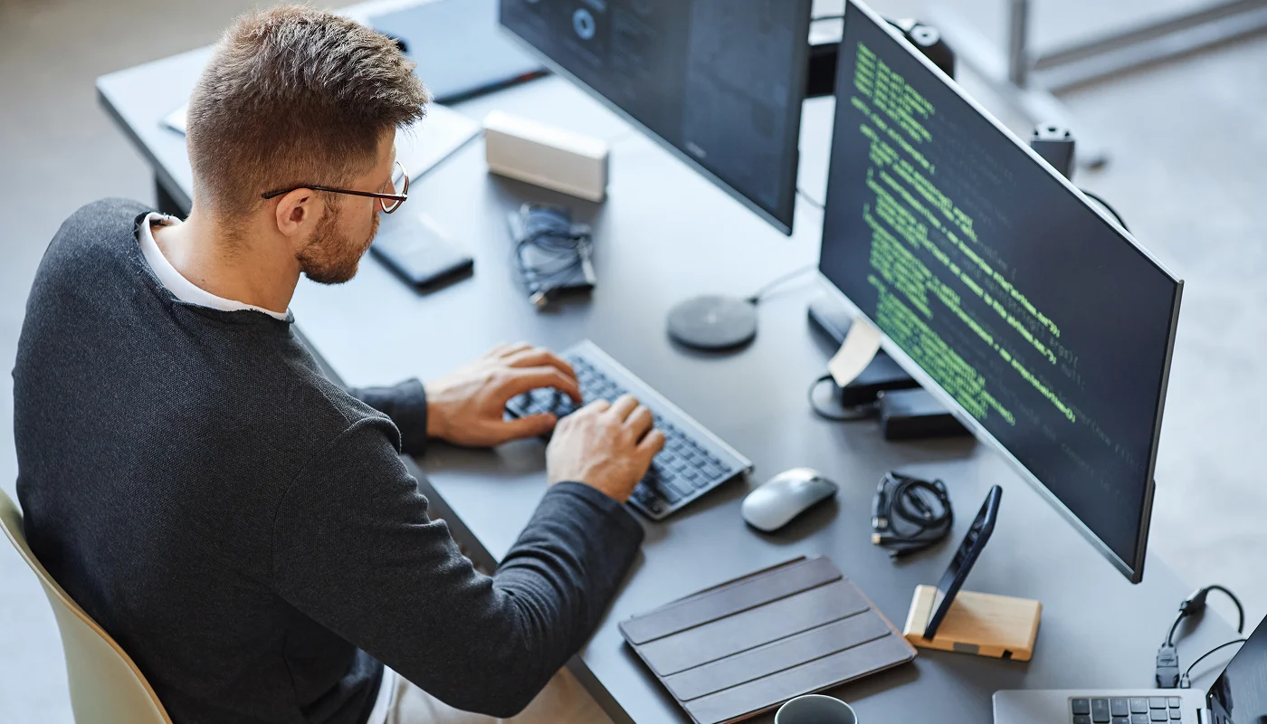 website developer checking code