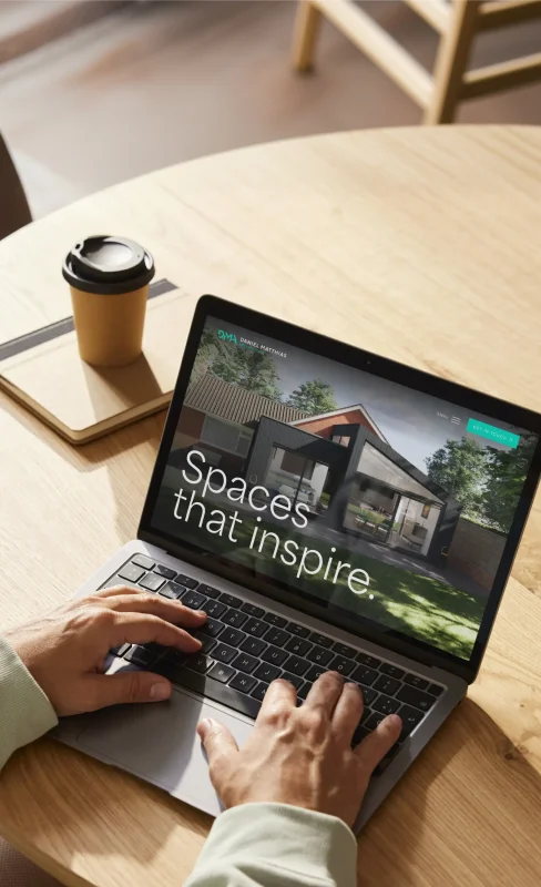 Laptop showing website developed by WordPress development agency Yellow Circle