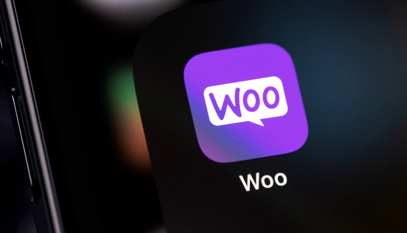 woocommerce app logo close up on a phone
