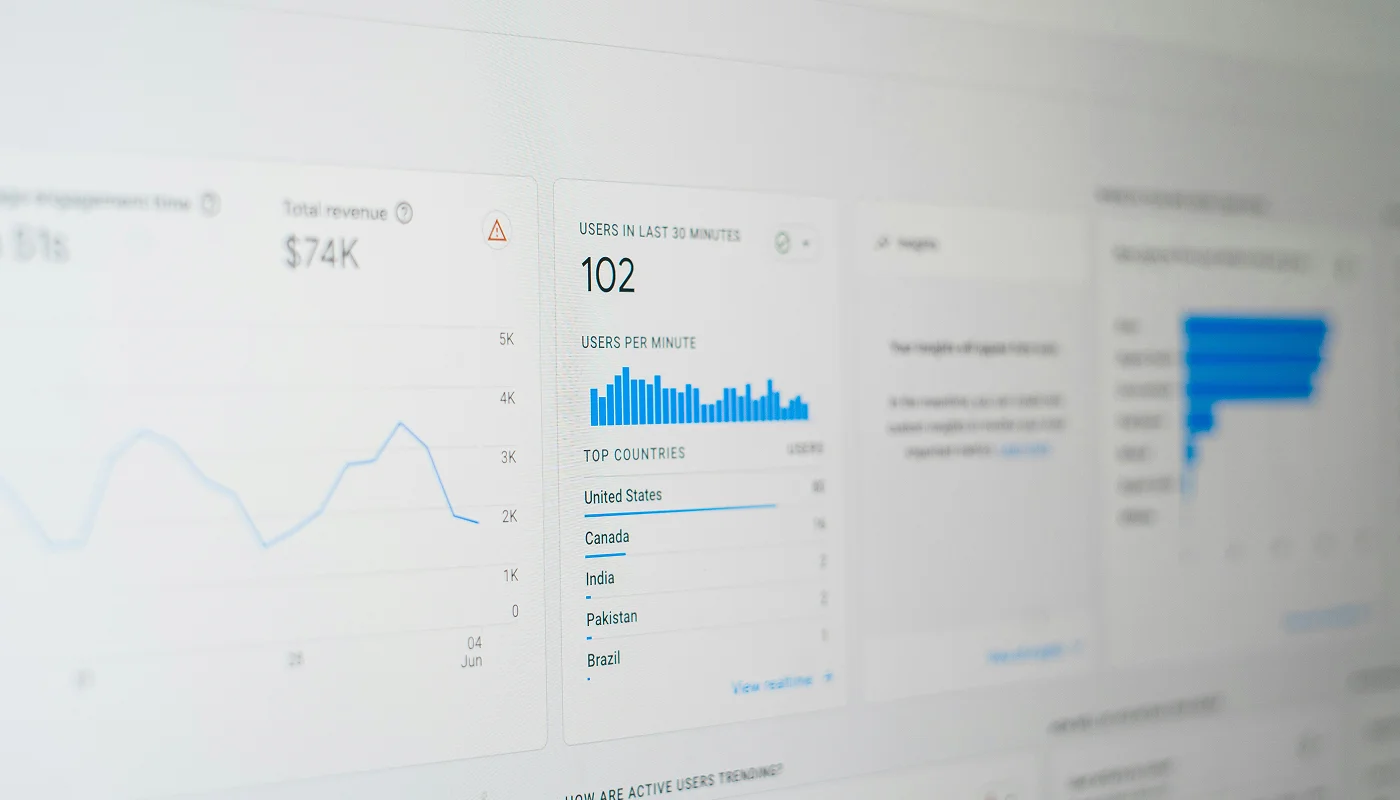 google analytics data showing number of users